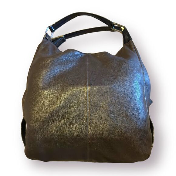 Kenneth Cole New York Leather Hobo Brown/Gray Satchel - Picture 3 of 9